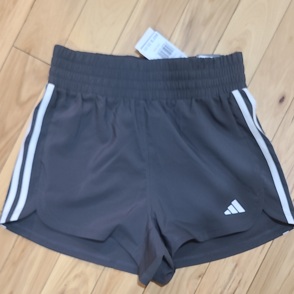 adidas Gray Women's Shorts with White Stripes
